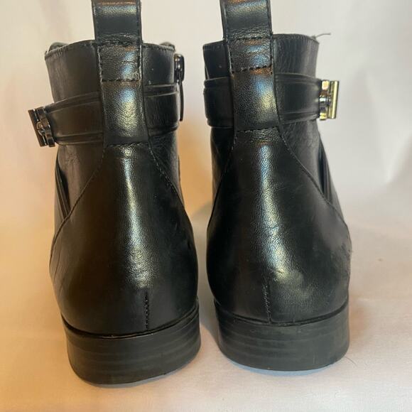 ALEX MARIE - LEATHER Ankle Boots Black w/ Shiny gunmetal hardware. Size 6M - Picture 5 of 12